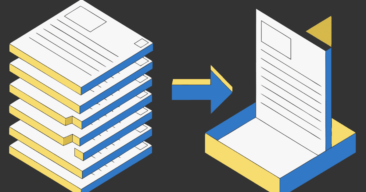 Flat vector illustration of an Instagram carousel becoming a dated PDF page filed as a research reference.