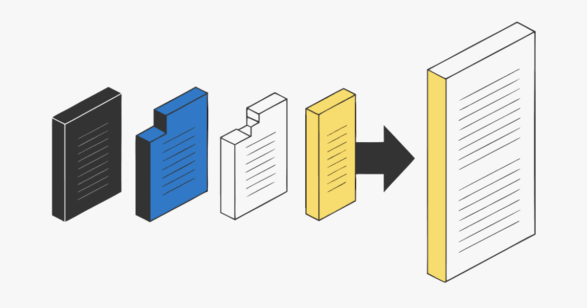 Flat vector illustration comparing several tools funneling Instagram slides into a single PDF page.